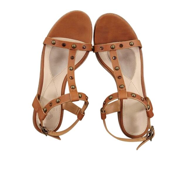 Isola Shoes Womens 7.5 Sandals Fashion Studded Leather Block Heel Boho Classic - Picture 6 of 13